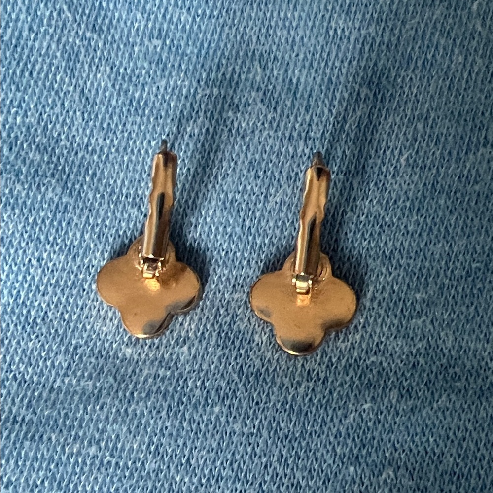 Elegant Gold and Silver Crystal Earrings - Picture 2 of 4